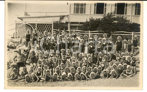 Fotografia d epoca originale 1920 ca LIGURIA Colonia Regina Margherita  Torino  Bambini in spiaggia Foto 1