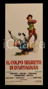 Materiale cinematografico d’epoca 1962 IL COLPO SEGRETO DI D ARTAGNAN George NADER Magali NOEL Manifesto 32x70 cm 1