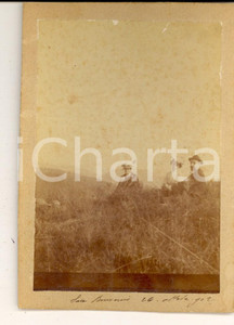 Fotografia d epoca originale 1902 SAN BONONIO BI Escursionisti durante una pausa  Fotografia 9x12 1