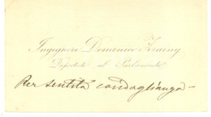 Autografo originale 1890 ca ROMA Condoglianze Domenico ZAINY VIGLIENA MONTESPIN Biglietto autografo 1