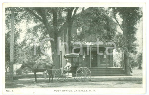 Cartolina originale da collezione 1911 LA SALLE New York  Ufficio postale  Cartolina animata con carrozza 1