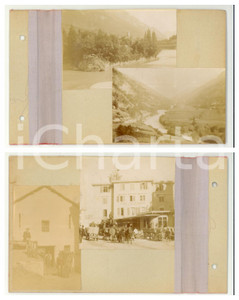 Fotografia d epoca originale 1905 ca SVIZZERA Vedute panoramiche  Telegrafo con carrozze  Lotto 3 foto 1