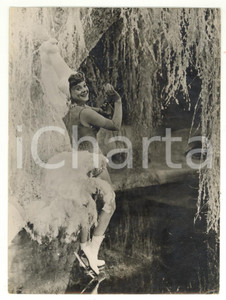 1955 ca LONDON Skater Sonja HENIE in costume on the ice rink *Photo 15x20