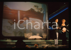 35mm vintage slide* 1988 SANREMO Beppe GRILLO Miguel BOSÈ Gabriella CARLUCCI