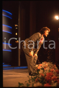 35mm vintage slide* 1989 FESTIVAL DI SANREMO Beppe GRILLO in scena RAI UNO (4)