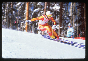 35mm vintage slide* 1989 VAIL Mondiali SCI ALPINO - Maria WALLISER nel SUPER G