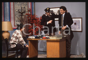 Fotografia d epoca originale 35mm vintage slide 1985 ca RAI Ciccio INGRASSIA e Fabrizio FRIZZI 3 1