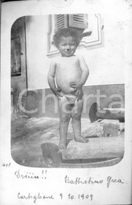 1909 CORTIGLIONE Ritratto del bambino BATTISTINO GREA *Fotocartolina