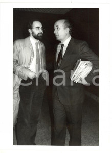  1985 MILANO Convegno Dc - Ciriaco DE MITA discute con Antonio BALLARIN *Foto 