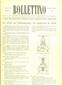 Giornale, rivista storica 1957 BOLLETTINO OPERAI IMPIANTI TERMICI Valvole per regolazione fluidi 5 1