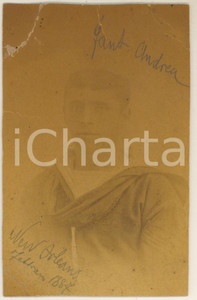 Fotografia d epoca originale 1887 NEW ORLEANS Ritratto di Andrea FANT in divisa da marinaio Foto DANNEGGIATA 1
