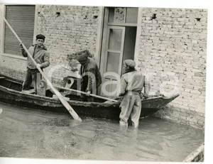 1956 ALLUVIONE DEL POLESINE - PO DI TOLLE Abitanti in barca per le strade *Foto