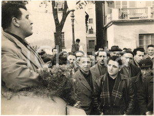 1955 ca GENOVA VOLTRI PCI Un'assemblea di portuali - Fotografia 24x18 cm