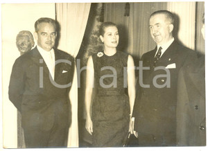 1959 ROMA - QUIRINALE Principi Ranieri e Grace di Monaco - Giuseppe PELLA *Foto
