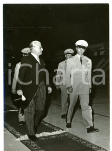 1957 TEHERAN Mohammad Reza PAHLAVI accoglie Giovanni GRONCHI *Foto 13x18 cm