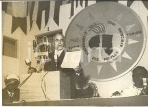 1960 TUNIS Habib BOURGHIBA ouvre la 2ème Conférence des Peuples Africains *Photo
