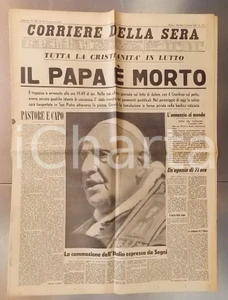 Giornale, rivista storica 1963 CORRIERE DELLA SERA Morte di papa Giovanni XXIII  Giornale nÂ°126 1