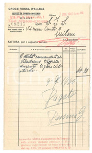 Fotografia d epoca originale 1940 MILANO  CROCE ROSSA Fattura servizi pronto soccorso al Velodromo VIGORELLI 1