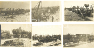 Fotografia d epoca originale 191518 WW1 ITALIA Ferrovie e treni bombardati Lotto 6 foto ANIMATE RARE 11x8 1