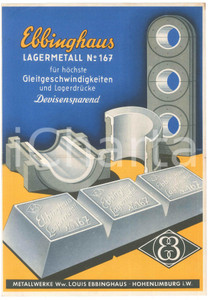 Materiale pubblicitario d’epoca 1950 ca HAGENHOHENLIMBURG  EBBINGHAUS  Metallwerke Volantino 1