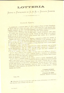 Documento originale, autentico 1884 TORINO Lotteria pro scuole tecniche SAN CARLO per gli operai Volantino 1 1
