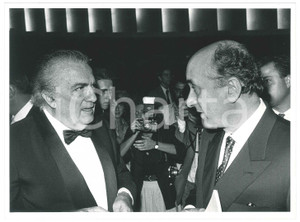 Fotografia d epoca originale 1985 VENEZIA  MOSTRA DEL CINEMA Federico FELLINI Ciriaco DE MITA Foto 24x18 cm 1
