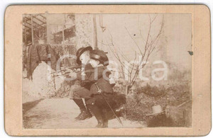 Fotografia d epoca originale 1900 ca ITALIA  INFANZIA Bambini con fucili giocattolo  Foto ANONIMA 12x8 cm 1