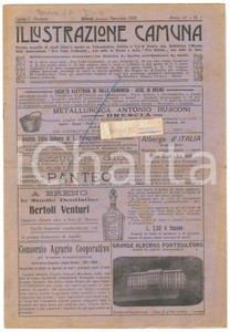 Giornale, rivista storica 1912 BRENO ILLUSTRAZIONE CAMUNA Sport invernale a PONTEDALEGNO Giornale 1