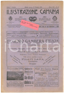 Giornale, rivista storica 1916 BRENO ILLUSTRAZIONE CAMUNA Illuminazione sulla Ferrovia Camuna  Giornale 1