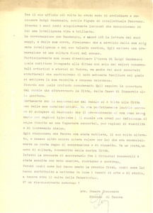 Autografo originale 1965 ca PADOVA Sindaco Cesare CRESCENTE pro Luigi GAUDENZIO AUTOGRAFO 1