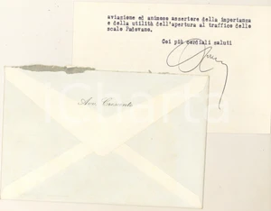 Autografo originale 1979 PADOVA Cesare CRESCENTE  Biglietto per ringraziamento AUTOGRAFO 1