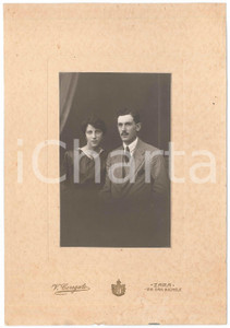 Fotografia d epoca originale 1919 ZARA  DALMAZIA Marito e moglie  Ritratto  Foto V. CEREGATO 17x25 cm 1