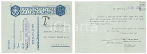 Autografo originale 1940 CICLISMO LA SPEZIA Carlo CARINI disponibile per nuove gare  AUTOGRAFO 1