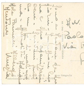 Autografo originale 1943 MENTON F Adriana MOLA FARINACCI  Cartolina postale a un amico Autografo 1