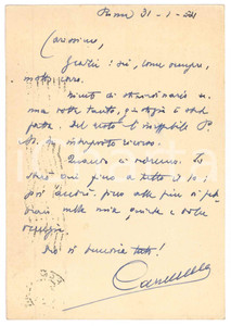 Autografo originale 1952 ROMA  Francesco CARNELUTTI per ringraziamento a un amico Autografo 1