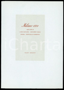 1976 MILANO 1881 negli scritti di Luigi CAPUANA Giovanni VERGA Neera - Campi (1)