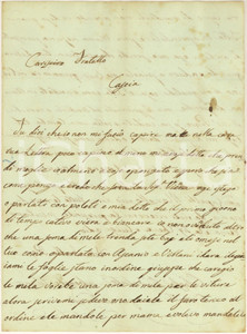 Manoscritto, lettera originale 1849 CASCIA Lettera Rosa LEONETTI per una soma di mele Autografo 1