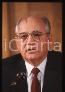 Fotografia d epoca originale 35mm vintage slide 1989 MILANO Michail GORBACHEV  President USSR Portrait 1 1