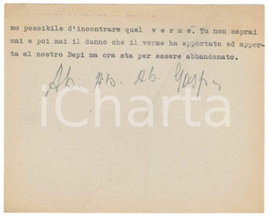 Autografo originale 1961 NAPOLI Biglietto Gaspare CASELLA  Aldo OLSCHKI Ã¨ un verme   Autografo 1