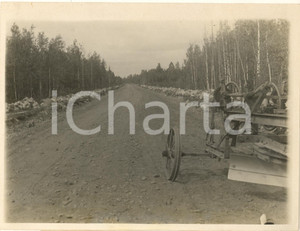 Fotografia d epoca originale 1935 Area di KONDOPOGA CARELIA, URSS Costruzione di strada carrareccia Foto 1