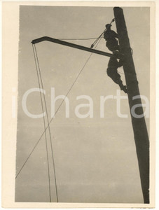 Fotografia d epoca originale 1935 ca MURMANSK URSS Elettrificazione della linea ferroviaria Foto 15x20 cm 1