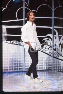 35mm vintage slide* 1982 ca ITALY Pop-rock singer-songwriter Marco FERRADINI (7)