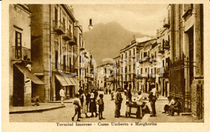 Cartolina originale da collezione 1930 ca TERMINI IMERESE Corso UMBERTO e MARGHERITA Cartolina ANIMATA 5 1