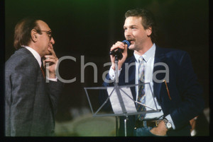 35mm vintage slide* 1993 SANREMO Gala UNICEF - Stefano TACCONI e Pippo BAUDO (2)