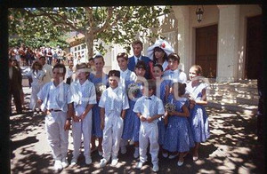 35mm vintage slide* 1990 SAINT TROPEZ Johnny HALLYDAY & Adeline BLONDIEAU (8)