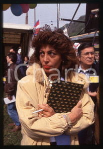 35mm vintage slide*1990ca LEGA NORD Raduno di PONTIDA Daniela VERGARA Ritratto