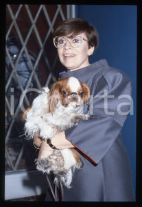 35mm vintage slide* 1995ca SPETTACOLO Franca VALERI Ritratto con cane (6)