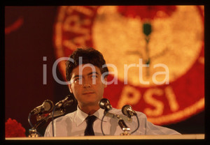 Fotografia d epoca originale 35mm vintage slide 1987 RIMINI Claudio MARTELLI 44Â° Congresso PSI 30 1