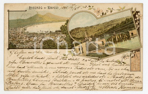1896 NAPOLI Vedutine della città - Cartolina FP VG  Cartolina postale d'epoca, viaggiata.CONDIZIONI: FAIRFORMATO: FP    originale e autentica 1