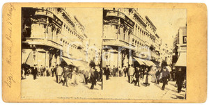 1910 ca LIEGE (BELGIQUE) Rue Pont d'Avroy - ANIMATED stereoview Fotografia stereoscopica d'epoca, su cartoncino rigido.FORMATO: 18x9 cmCONDIZIONI: G    originale e autentica 1